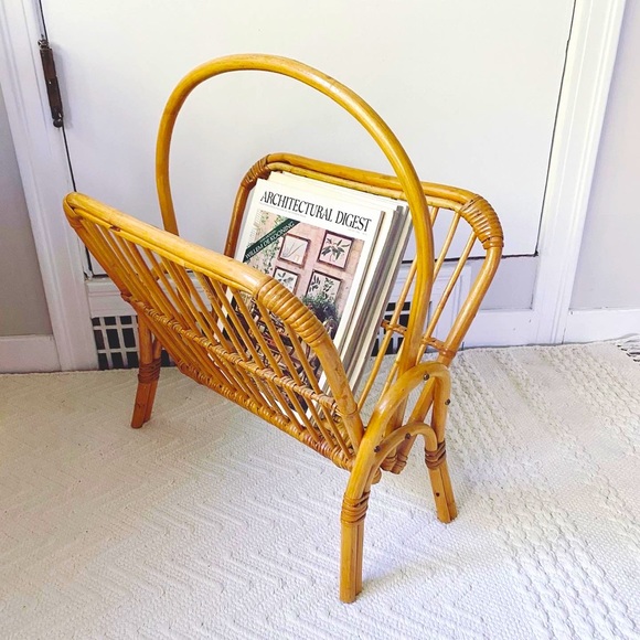 Other - Vintage rattan magazine rack